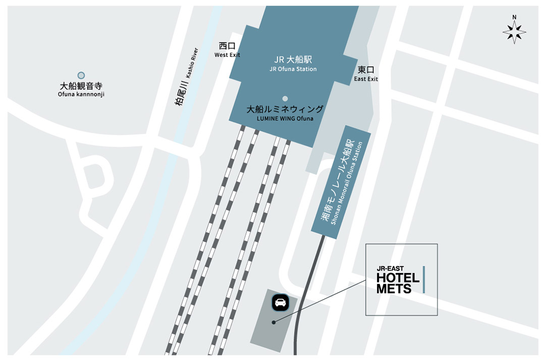 ＪＲ大船駅南改札東口からのルート１