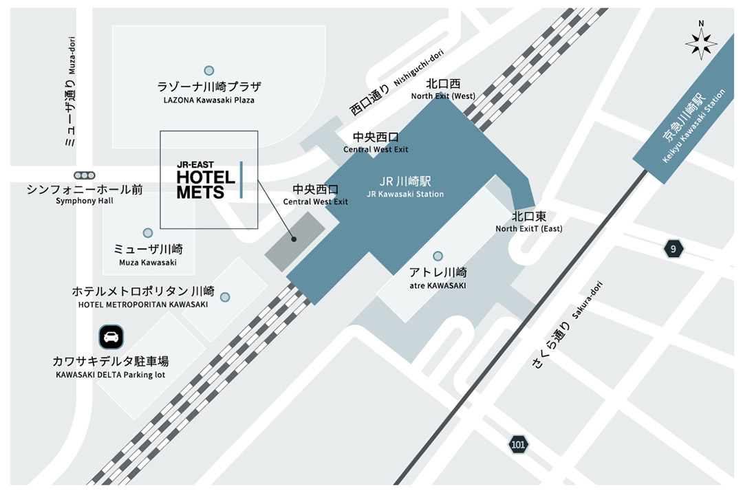 川崎駅からホテルへのアクセス