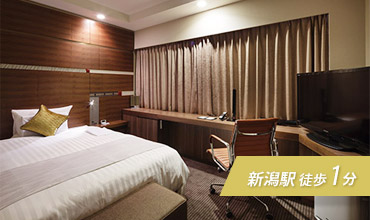 JR東日本ホテルメッツ 新潟は、JR新潟駅西側連絡通路より徒歩1分